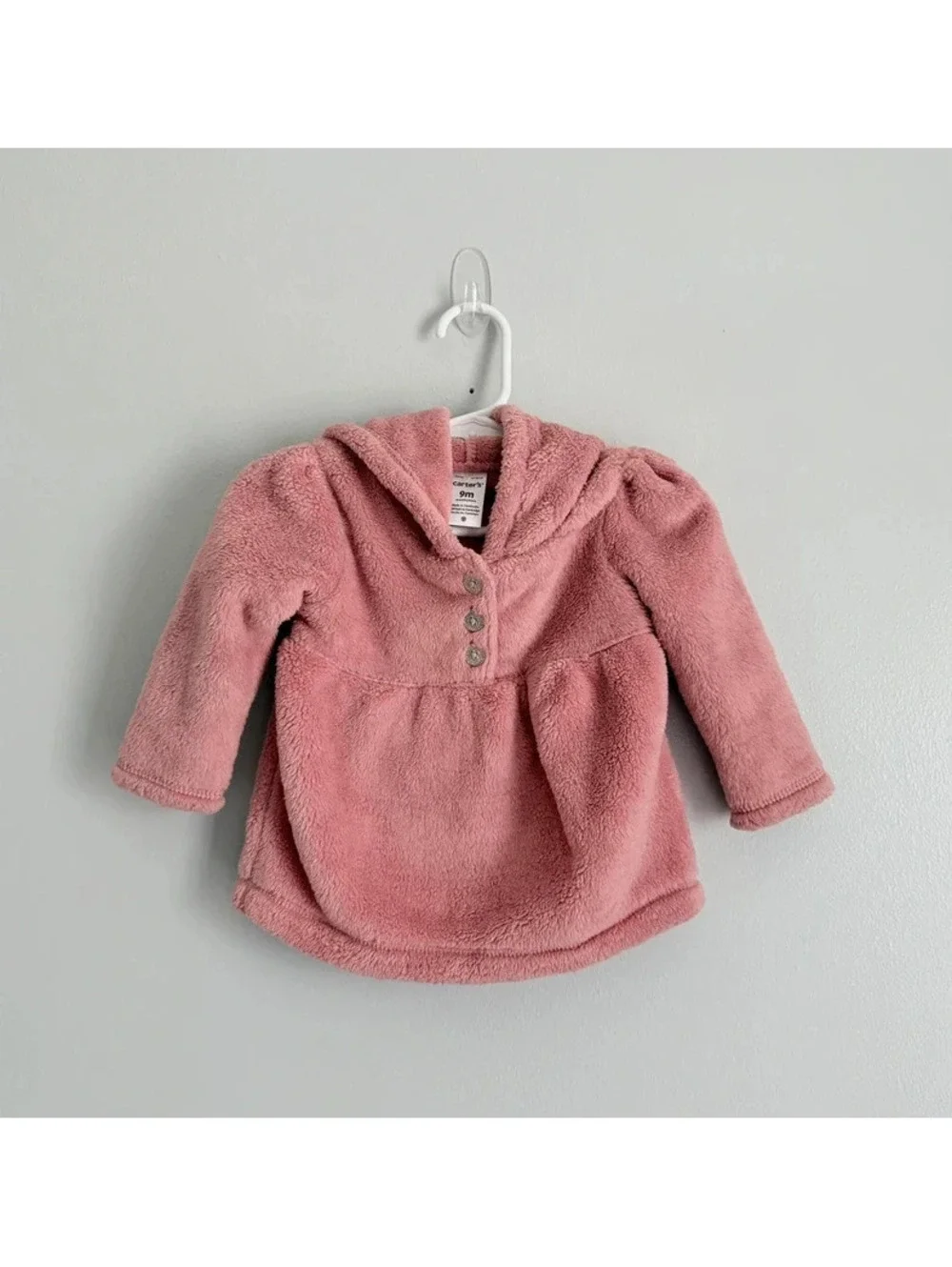Carter’s Pink Fleece Hooded Pullover 9M